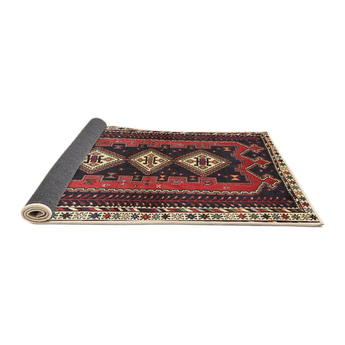 Sideview of Traditional Saffron Red Persian Rug, tr280