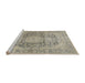 Sideview of Machine Washable Traditional Khaki Green Rug, wshtr2800