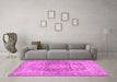 Machine Washable Persian Pink Traditional Rug in a Living Room, wshtr2800pnk