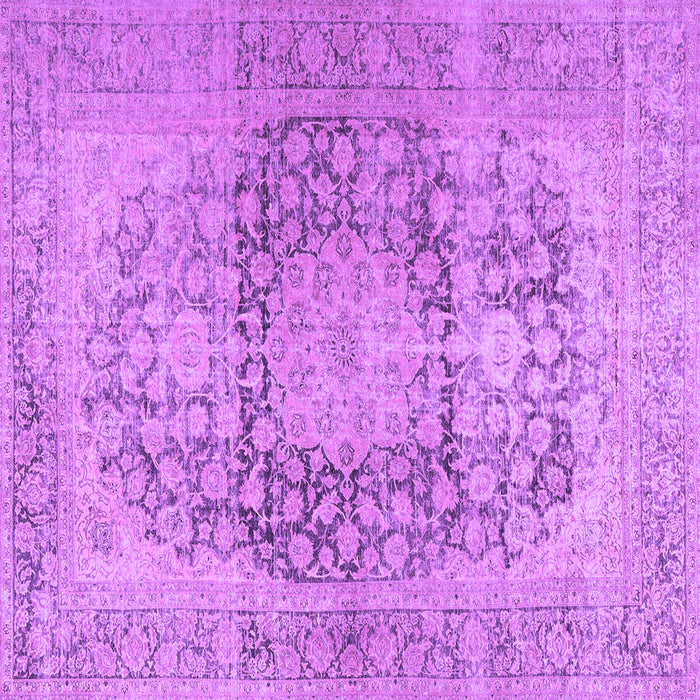 Square Machine Washable Persian Purple Traditional Area Rugs, wshtr2800pur