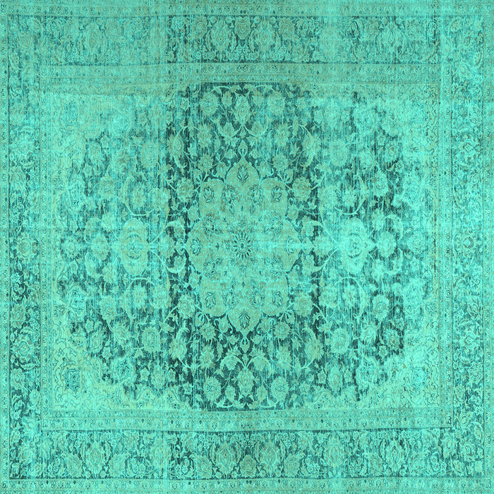 Square Persian Turquoise Traditional Rug, tr2800turq