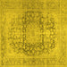 Square Persian Yellow Traditional Rug, tr2800yw