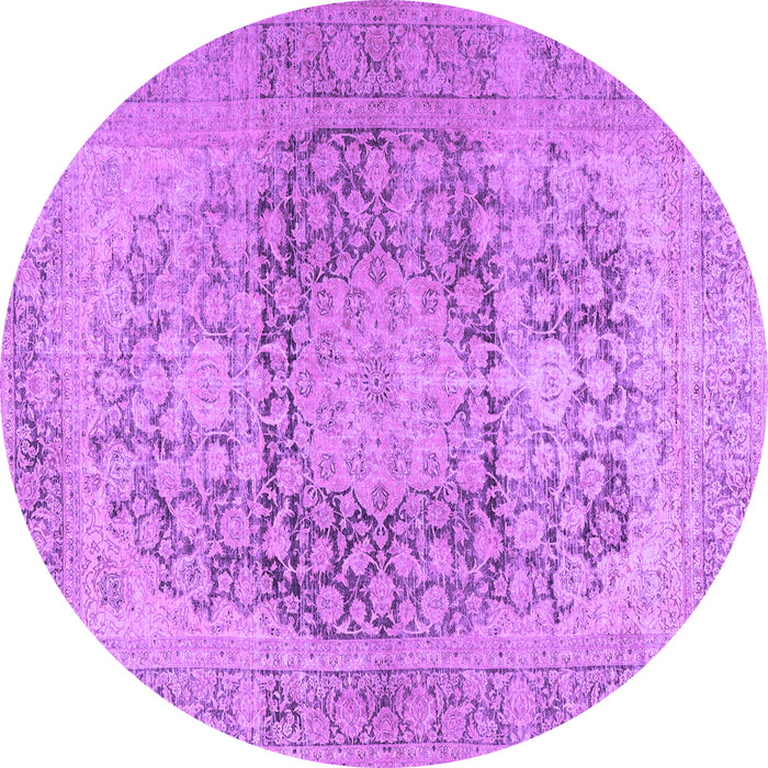 Round Persian Purple Traditional Rug, tr2800pur