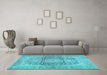 Machine Washable Persian Light Blue Traditional Rug in a Living Room, wshtr2800lblu