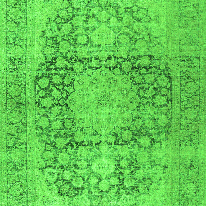 Serging Thickness of Machine Washable Persian Green Traditional Area Rugs, wshtr2800grn