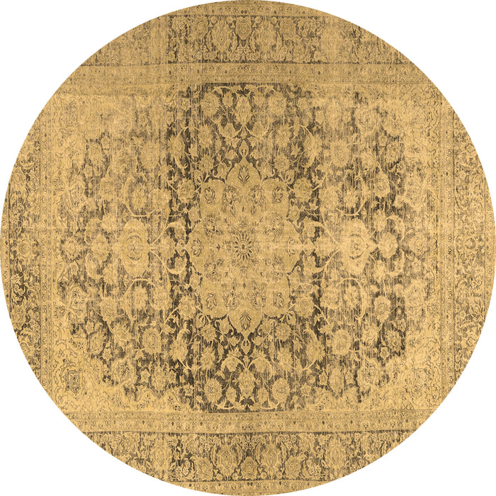 Round Persian Brown Traditional Rug, tr2800brn