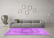 Machine Washable Persian Purple Traditional Area Rugs in a Living Room, wshtr2800pur