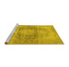 Sideview of Machine Washable Persian Yellow Traditional Rug, wshtr2800yw