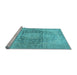 Sideview of Machine Washable Persian Light Blue Traditional Rug, wshtr2800lblu