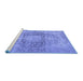 Sideview of Machine Washable Persian Blue Traditional Rug, wshtr2800blu