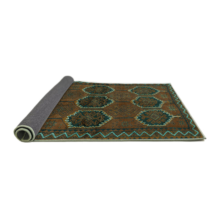 Sideview of Persian Turquoise Traditional Rug, tr2801turq