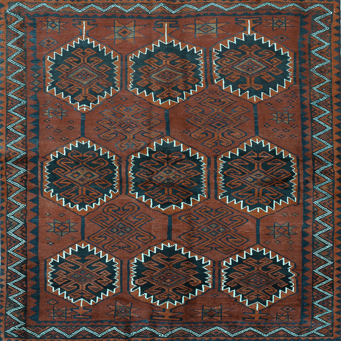 Square Machine Washable Persian Light Blue Traditional Rug, wshtr2801lblu