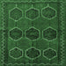 Square Persian Emerald Green Traditional Rug, tr2801emgrn