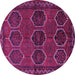 Round Machine Washable Persian Purple Traditional Area Rugs, wshtr2801pur