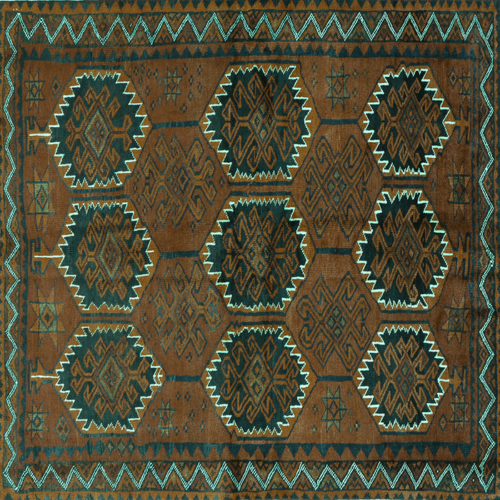 Square Persian Turquoise Traditional Rug, tr2801turq