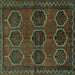 Square Persian Turquoise Traditional Rug, tr2801turq