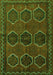 Serging Thickness of Machine Washable Persian Green Traditional Area Rugs, wshtr2801grn