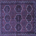 Square Machine Washable Persian Blue Traditional Rug, wshtr2801blu