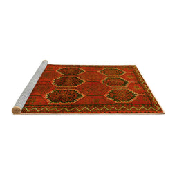 Sideview of Machine Washable Persian Yellow Traditional Rug, wshtr2801yw
