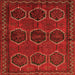 Round Machine Washable Persian Orange Traditional Area Rugs, wshtr2801org