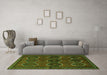 Machine Washable Persian Green Traditional Area Rugs in a Living Room,, wshtr2801grn