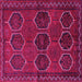 Square Machine Washable Persian Pink Traditional Rug, wshtr2801pnk