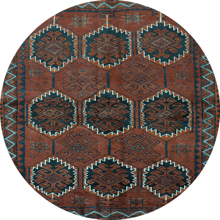 Round Persian Light Blue Traditional Rug, tr2801lblu