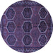 Round Persian Blue Traditional Rug, tr2801blu