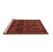 Sideview of Machine Washable Persian Brown Traditional Rug, wshtr2801brn