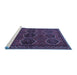 Sideview of Machine Washable Persian Blue Traditional Rug, wshtr2801blu