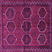 Square Machine Washable Persian Purple Traditional Area Rugs, wshtr2801pur