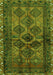 Serging Thickness of Machine Washable Persian Green Traditional Area Rugs, wshtr2802grn