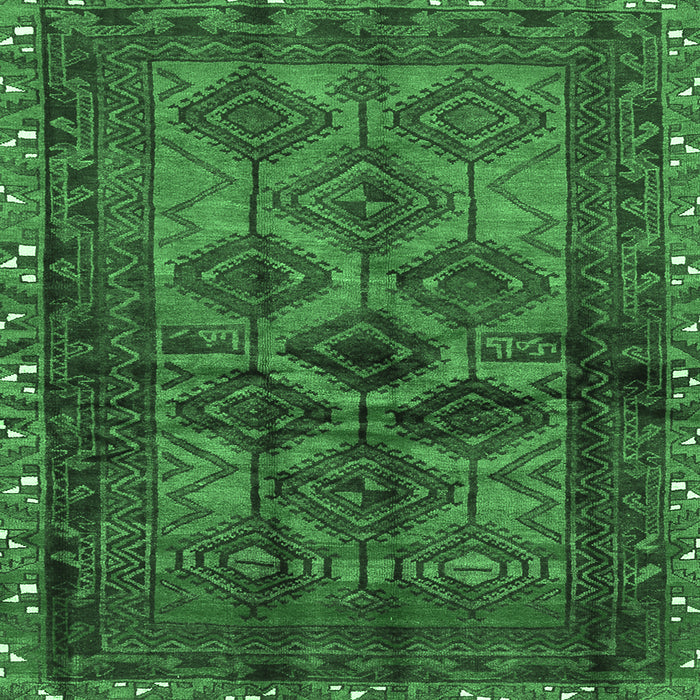 Square Persian Emerald Green Traditional Rug, tr2802emgrn