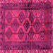 Square Machine Washable Persian Pink Traditional Rug, wshtr2802pnk