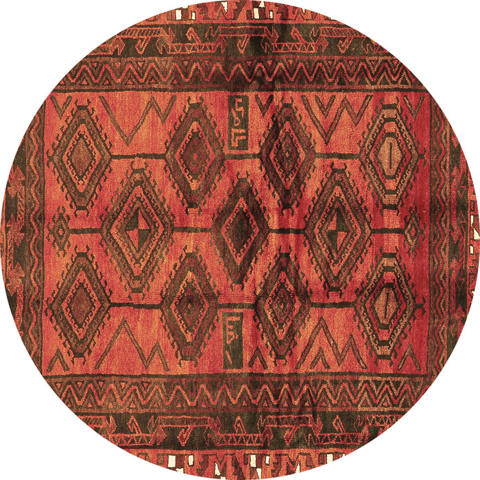 Round Persian Brown Traditional Rug, tr2802brn