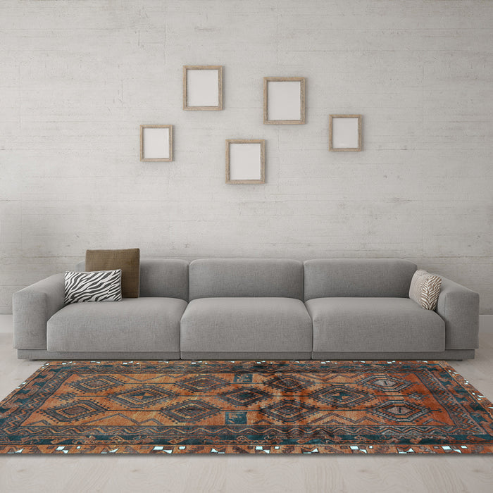 Machine Washable Persian Light Blue Traditional Rug in a Living Room, wshtr2802lblu