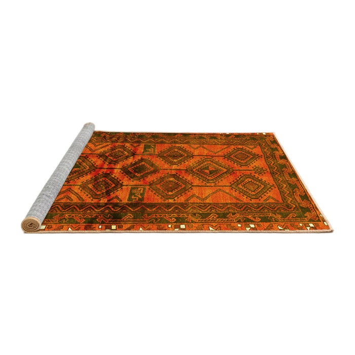 Sideview of Machine Washable Persian Yellow Traditional Rug, wshtr2802yw
