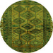 Square Persian Green Traditional Rug, tr2802grn