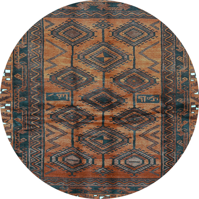 Round Machine Washable Persian Light Blue Traditional Rug, wshtr2802lblu
