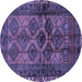 Round Persian Blue Traditional Rug, tr2802blu