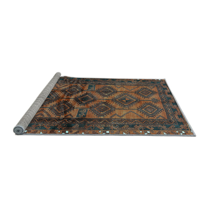 Sideview of Machine Washable Persian Light Blue Traditional Rug, wshtr2802lblu