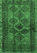 Machine Washable Persian Emerald Green Traditional Area Rugs, wshtr2802emgrn