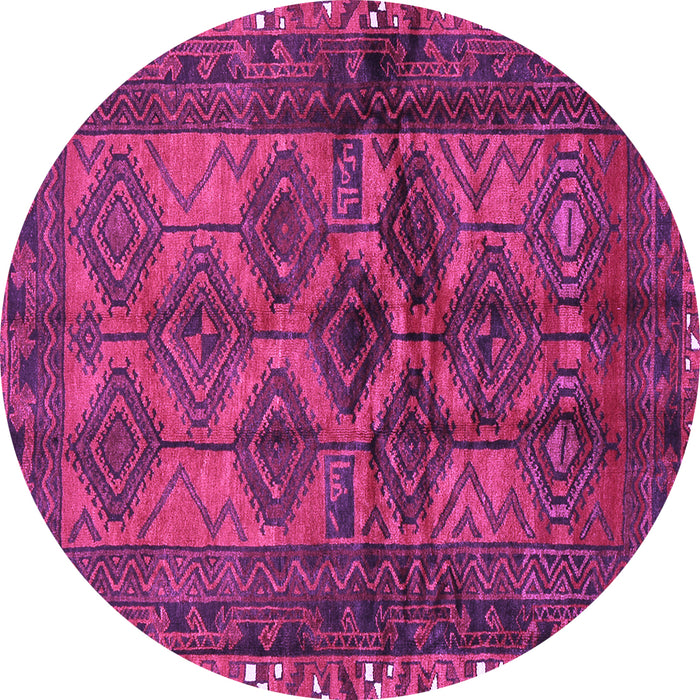 Round Machine Washable Persian Purple Traditional Area Rugs, wshtr2802pur