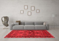 Machine Washable Persian Red Traditional Rug, wshtr2802red