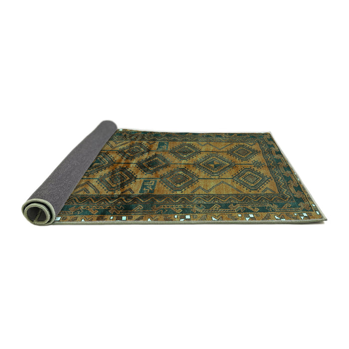 Sideview of Persian Turquoise Traditional Rug, tr2802turq