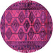 Round Persian Purple Traditional Rug, tr2802pur