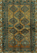 Machine Washable Persian Turquoise Traditional Area Rugs, wshtr2802turq