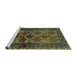 Sideview of Machine Washable Persian Turquoise Traditional Area Rugs, wshtr2802turq