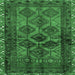 Square Machine Washable Persian Emerald Green Traditional Area Rugs, wshtr2802emgrn