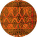Round Persian Yellow Traditional Rug, tr2802yw